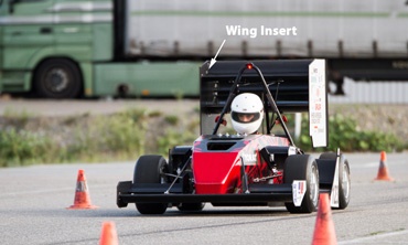 Wing insert on the car